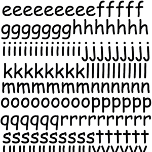 Letras en UVDTF minúsculas 2cm